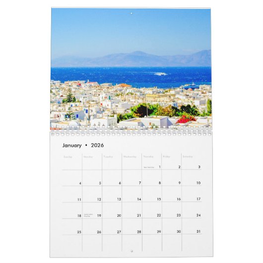 Calendrier Mykonos (Jan 2026)