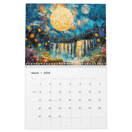Calendrier Mystic Moonlight 2026 – Surreal Full Moon Calendar (Mar 2026)