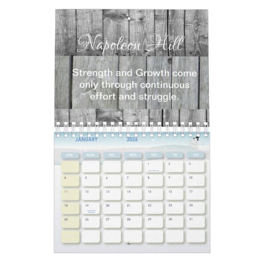 Calendrier Napoléon Hill 2025, Stength and Growth (Jan 2026)