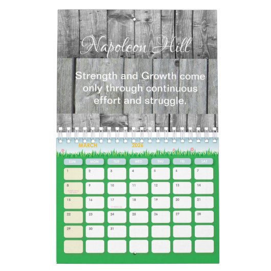 Calendrier Napoléon Hill 2025, Stength and Growth (Mar 2026)