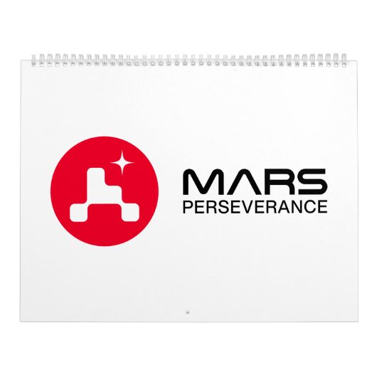 Calendrier NASA Mars Perseverance Rover Logo Rocket White (Protection)