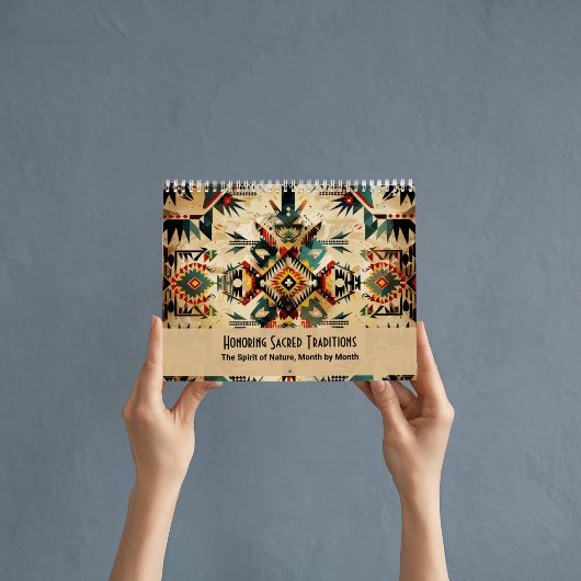 Calendrier Native American Ethnic Art Tribe Pattern Vintage