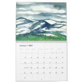 Calendrier Nature Aquarelle Paysage Montagnes Arbre (Jan 2027)