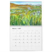 Calendrier Nature Aquarelle Paysage Montagnes Arbre (Feb 2027)