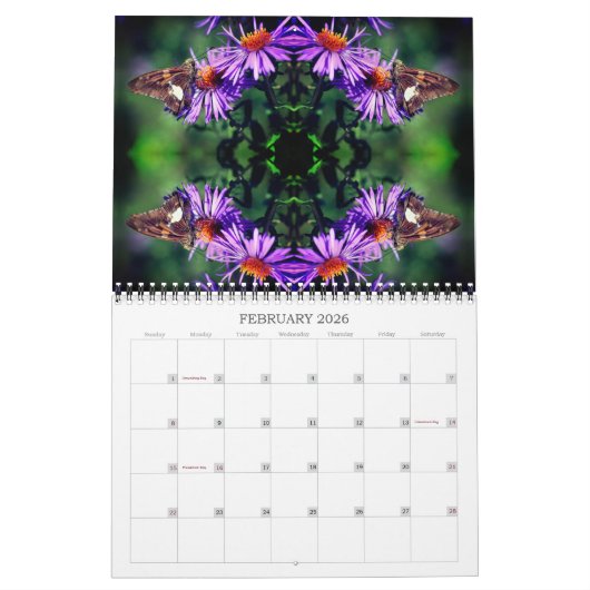 Calendrier Nature Art Patterns (Feb 2026)