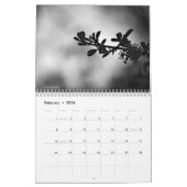 Calendrier Nature en noir et blanc (Feb 2026)