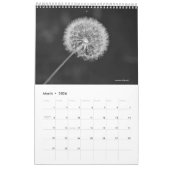 Calendrier Nature en noir et blanc (Mar 2026)
