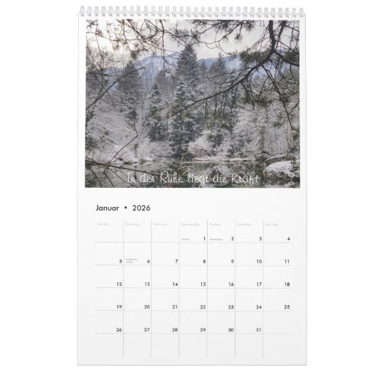 Calendrier naturel 2026 (Jan 2026)