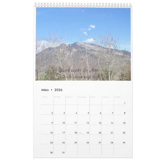 Calendrier naturel 2026 (Mar 2026)