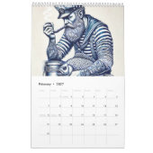 Calendrier Nautical Delft Blue – Vintage Sailor Calendar (Feb 2027)