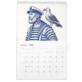 Calendrier Nautical Delft Blue – Vintage Sailor Calendar (Jan 2026)