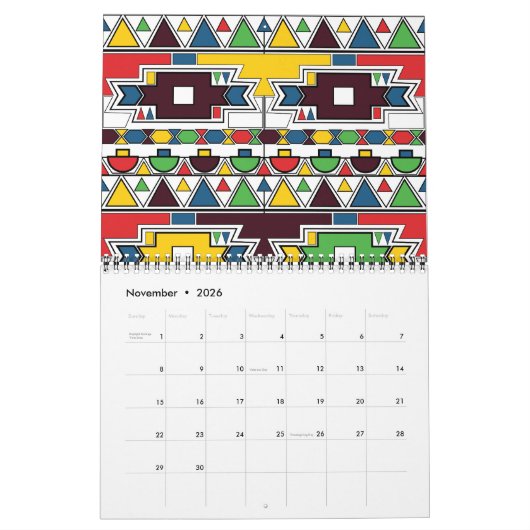 Calendrier Ndebele Motifs : Une année de tradition vivante (Nov 2026)
