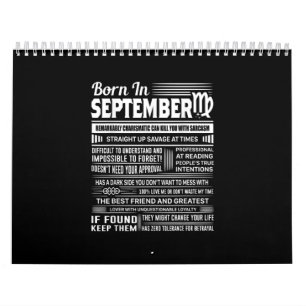 Calendrier Né en septembre virgo drôle cadeau d'anniversair