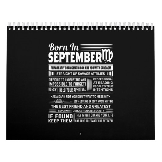 Calendrier Né en septembre virgo drôle cadeau d'anniversaire (Protection)