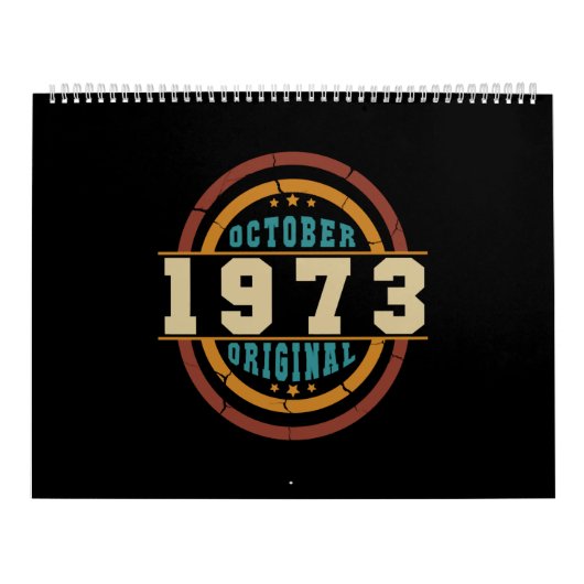 Calendrier Né Octobre 1973 Original Retro (Protection)