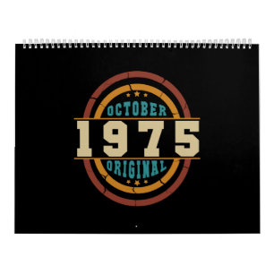 Calendrier Né Octobre 1975 Rétro d'origine