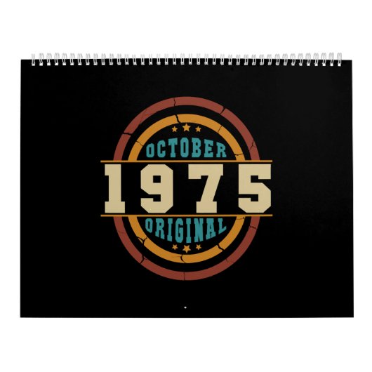 Calendrier Né Octobre 1975 Rétro d'origine (Protection)