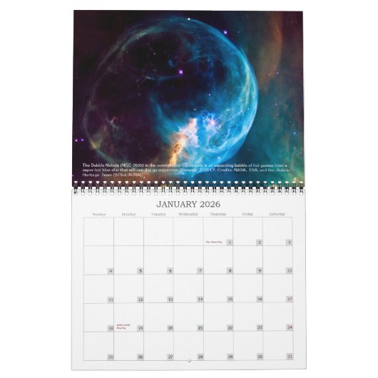 Calendrier Nebulae 2022 Images spatiales (Jan 2026)