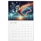 Calendrier Neon Dragon AI Art (Jan 2026)