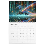 Calendrier Neon Dragon AI Art (Mar 2027)