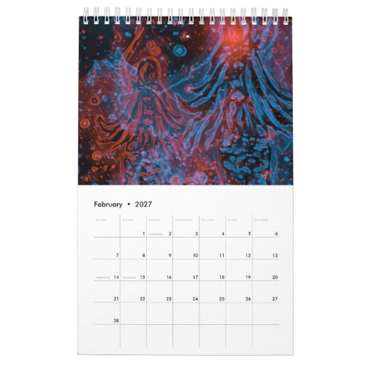 Calendrier néon mermaid calander (Feb 2027)