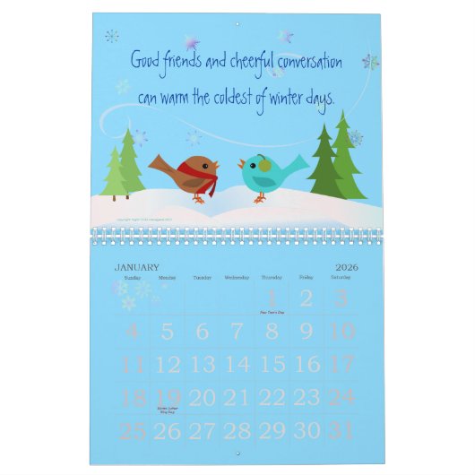 Calendrier Nerd d'oiseaux (Jan 2026)