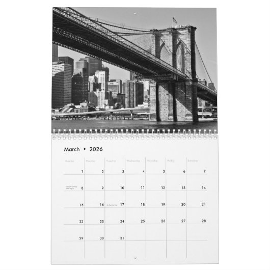 Calendrier New York (Mar 2026)