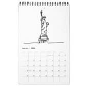 Calendrier New York City Skyline Lady Liberty Statue (Jan 2026)