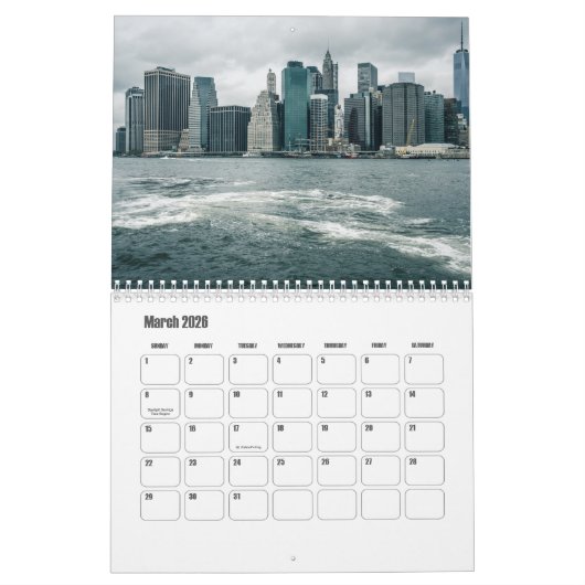 Calendrier New York-USA (Mar 2026)