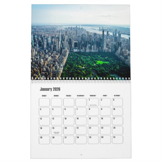 Calendrier New York-USA (Jan 2026)