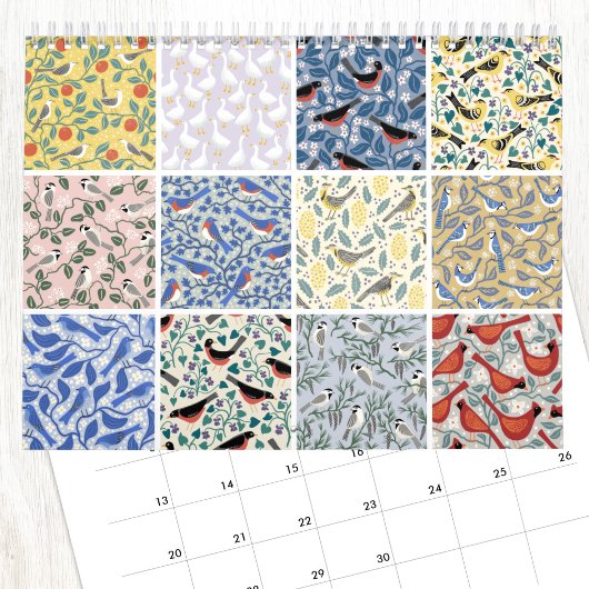 Calendrier Nic Squirrell Oiseaux et Botaniques
