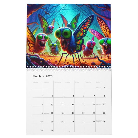 Calendrier Nightmares de néon : Une collection de créatures D (Mar 2026)