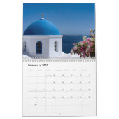Calendrier N'importe quelle année Santorin Grèce Île Océan Pe (Feb 2027)