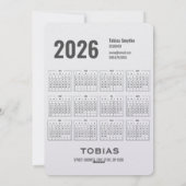 Calendrier Noël 2026 QR Code Carte de visite (Dos)