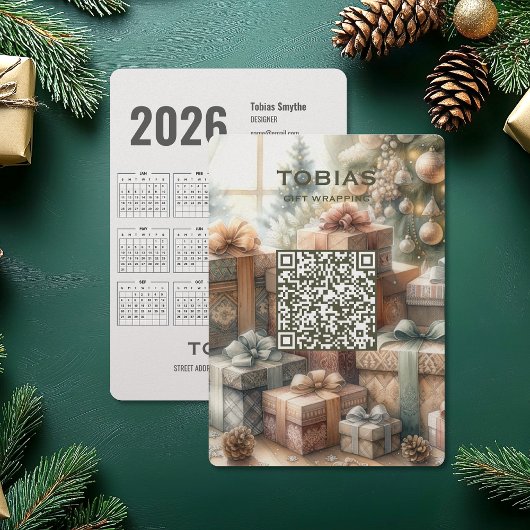 Calendrier Noël 2026 QR Code Carte de visite