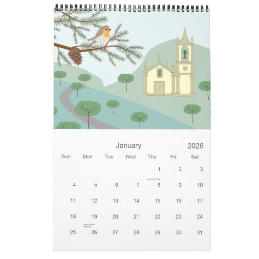 Calendrier Noël du coq portugais 2024 (Jan 2026)