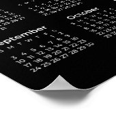 Calendrier Noir 2023 simple mais élégant | Poster (Coin)
