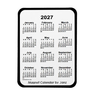 Calendrier noir et blanc 2027 par Janz Magnet