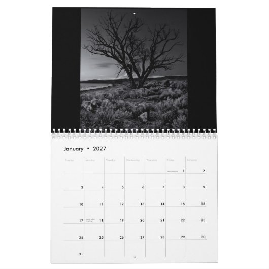 Calendrier Noir et blanc classique (Jan 2027)