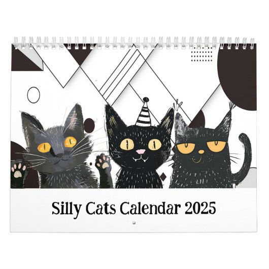 Calendrier noir et blanc de chat idiot (Protection)