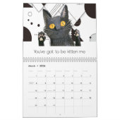 Calendrier noir et blanc de chats soyeux (Mar 2026)