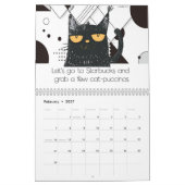 Calendrier noir et blanc de chats soyeux (Feb 2027)