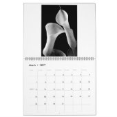 Calendrier noir et blanc de fleurs (Mar 2027)