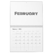 Calendrier Noir et blanc minimaliste (Feb 2026)