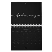 Calendrier Noir et blanc minimaliste 2026 (Feb 2027)