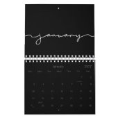 Calendrier Noir et blanc minimaliste 2026 (Jan 2027)