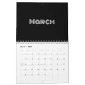Calendrier Noir et blanc moderne (Mar 2027)