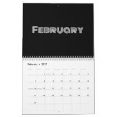 Calendrier Noir et blanc moderne (Feb 2027)