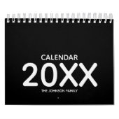 Calendrier Noir et Blanc Moderne 2026 (Protection)