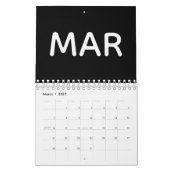Calendrier Noir et Blanc Moderne 2026 (Mar 2027)